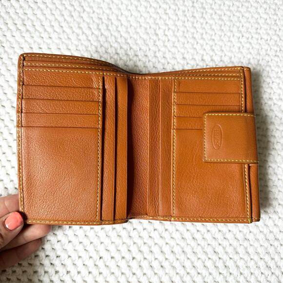 Bric’s Two Tone Black Tan Leather Milano Trifold Small Wallet Organization - Picture 4 of 8